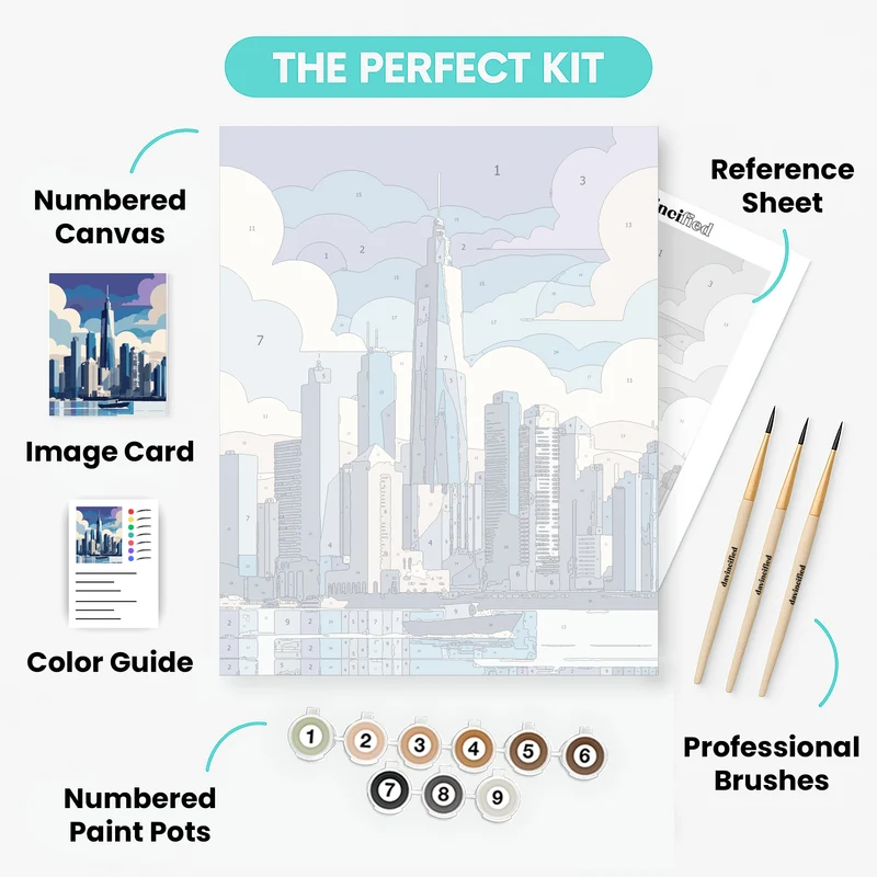 Manhattan Freedom Tower Waterfront - Paint by Numbers Kit