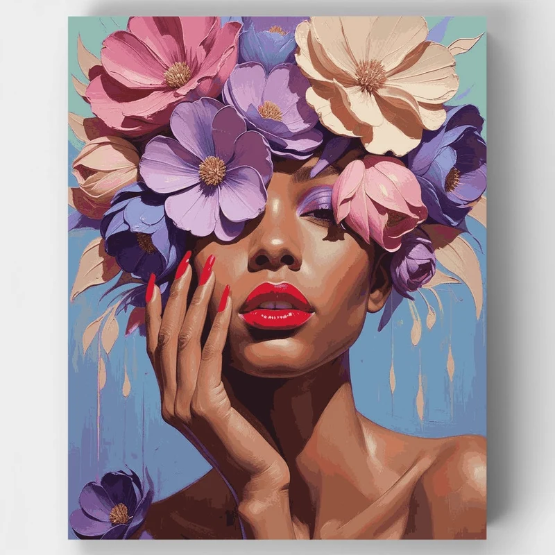 Floral Beauty Portrait - Paint by Numbers Kit