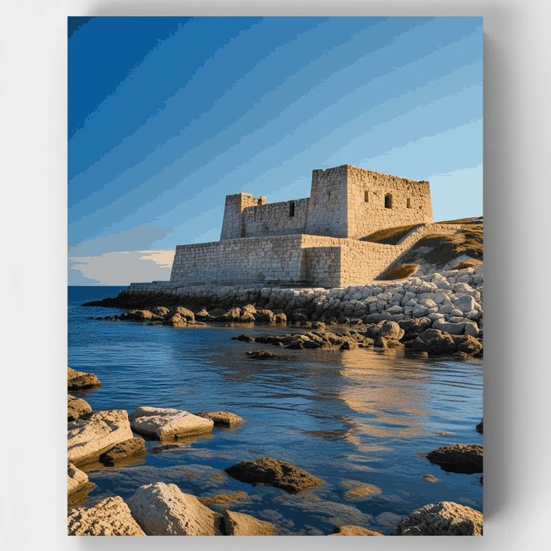 Ancient Coastal Fortress - Paint by Numbers Kit