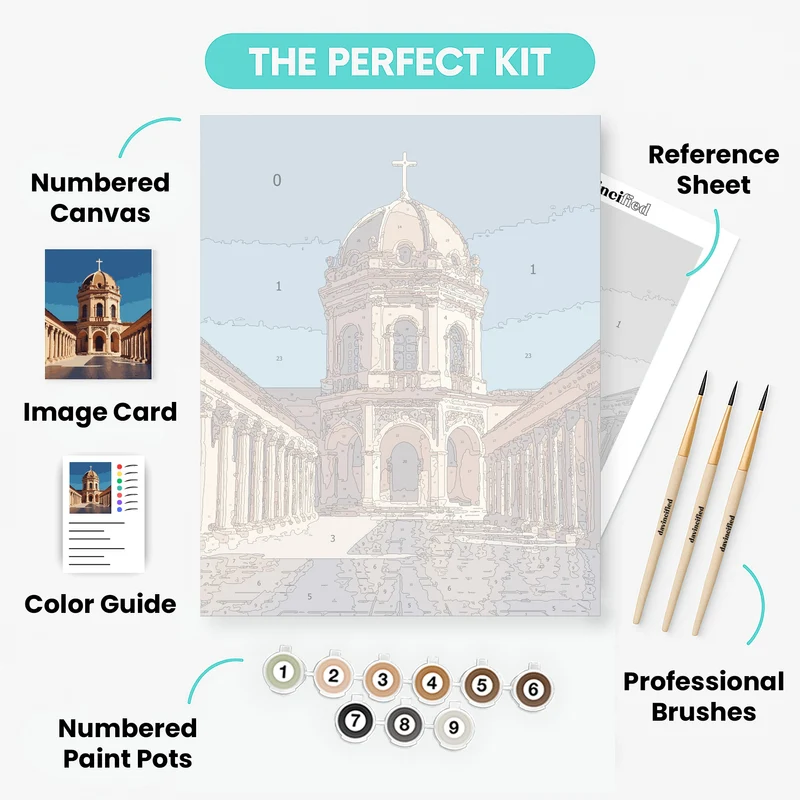 Byzantine Church Courtyard - Paint by Numbers Kit