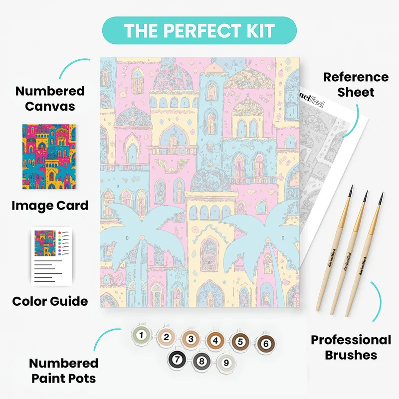 Moroccan Architecture Cityscape - Paint by Numbers Kit