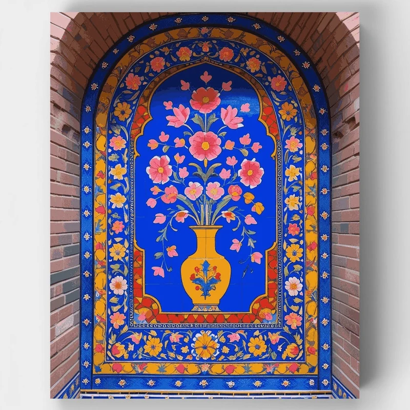 Moroccan Floral Vase Mosaic - Paint by Numbers Kit