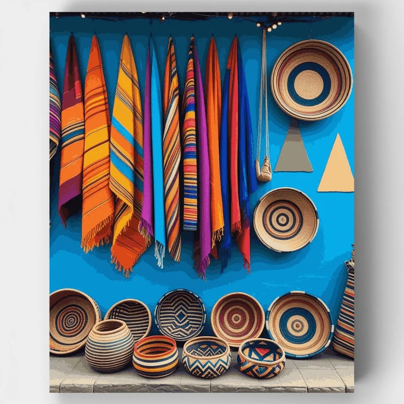 Moroccan Marketplace Textiles - Paint by Numbers Kit