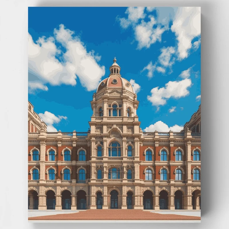 Historic Government Building with Dome - Paint by Numbers Kit