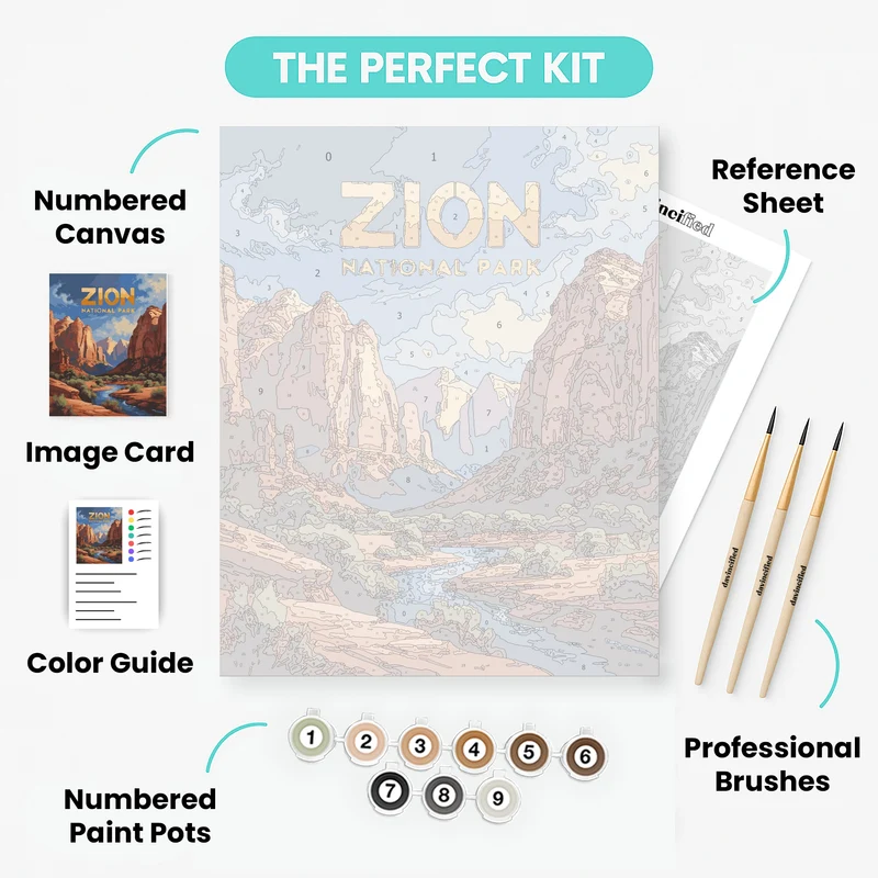 Zion Canyon Vista - Paint by Numbers Kit