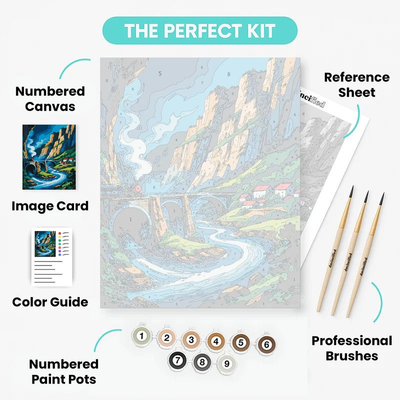 Mountain Train Adventure - Paint by Numbers Kit