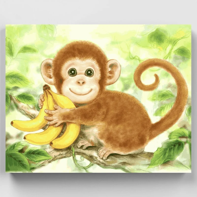 Baby Monkey - Paint by Numbers Kit