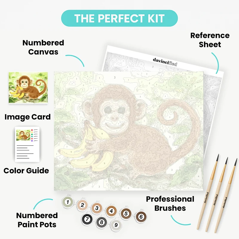 Baby Monkey - Paint by Numbers Kit