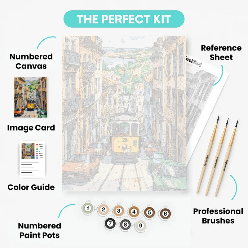 Lisbon Tram 28 - Paint by Numbers Kit
