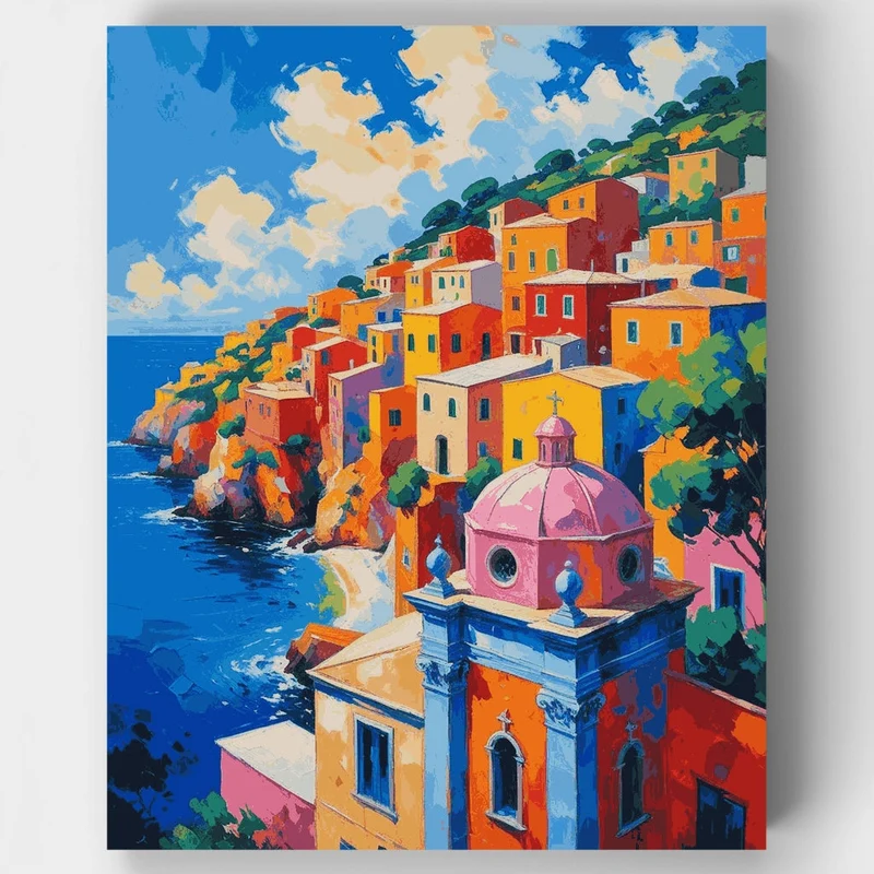 Positano Coastal Village - Paint by Numbers Kit