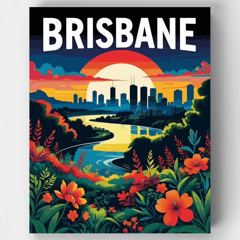 Brisbane Sunset - Paint by Numbers Kit