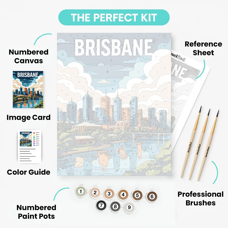 Brisbane River City Skyline - Paint by Numbers Kit