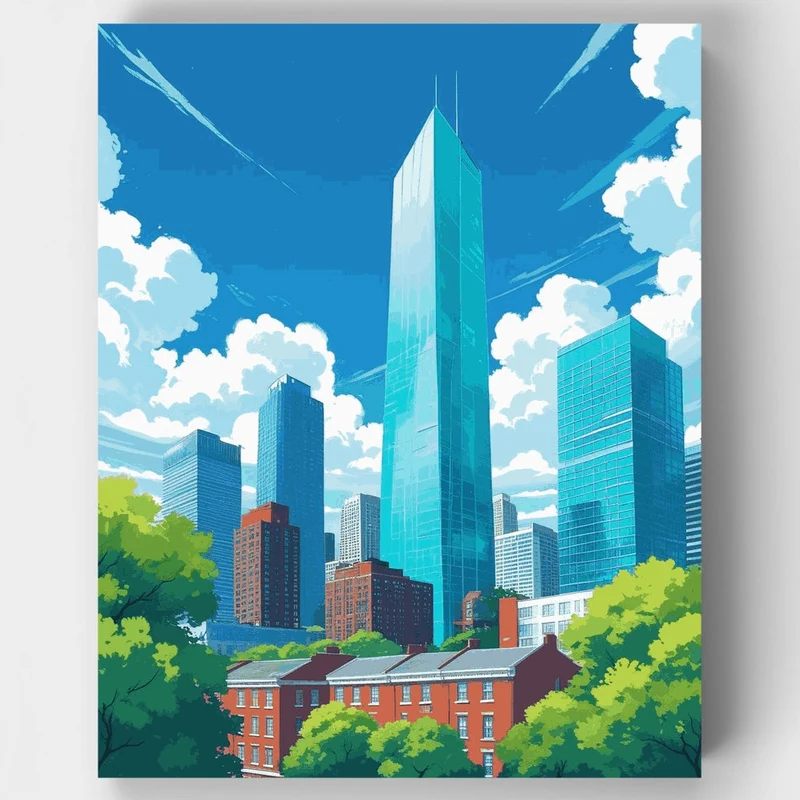 Houston City Skyline - Paint by Numbers Kit