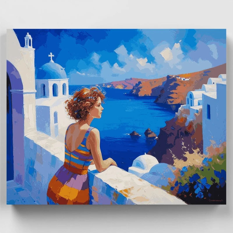 Greek Island Serenity - Paint by Numbers Kit