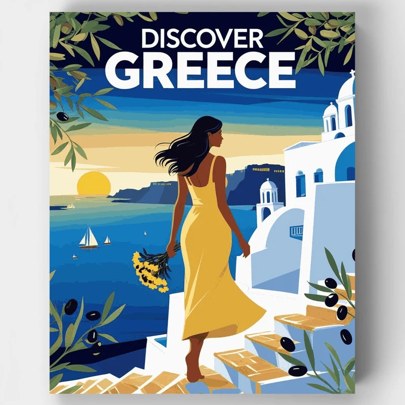 Discover Greece - Paint by Numbers Kit