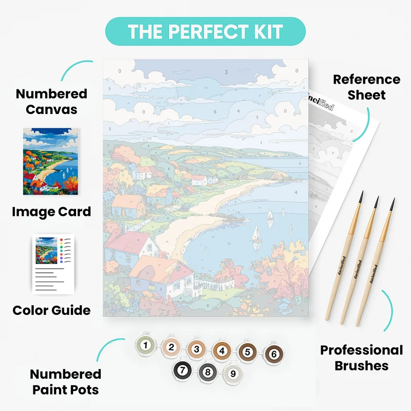 Coastal Village Autumn - Paint by Numbers Kit