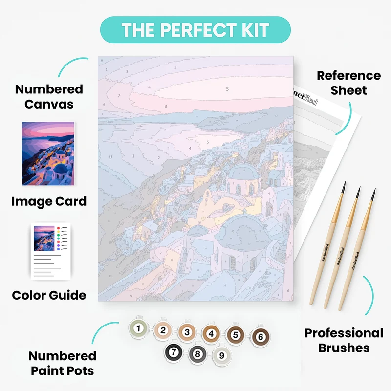 Santorini Sunset - Paint by Numbers Kit