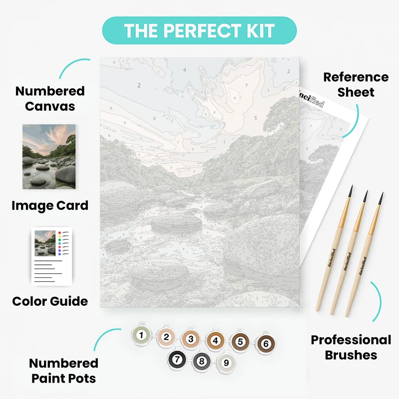 Tranquil River Stones - Paint by Numbers Kit