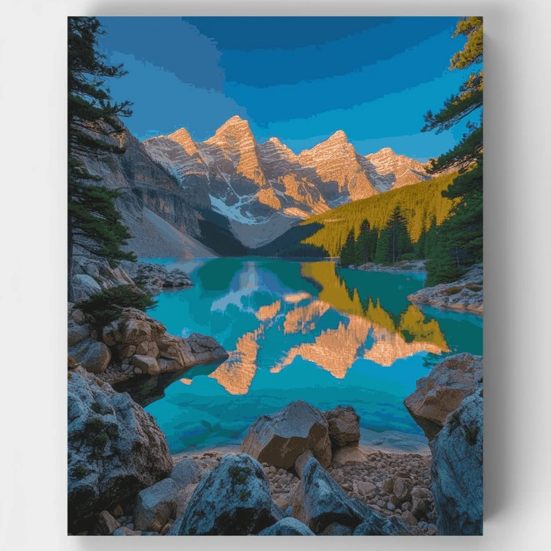 Moraine Lake Mountain Majesty - Paint by Numbers Kit