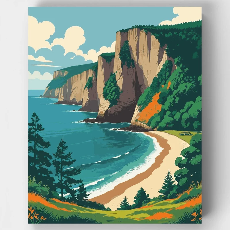Coastal Cliffs Paradise - Paint by Numbers Kit