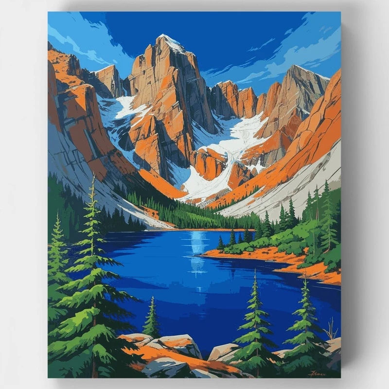 Mountain Lake Wilderness - Paint by Numbers Kit