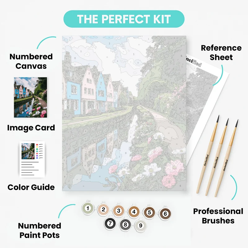 Dutch Canal Village - Paint by Numbers Kit