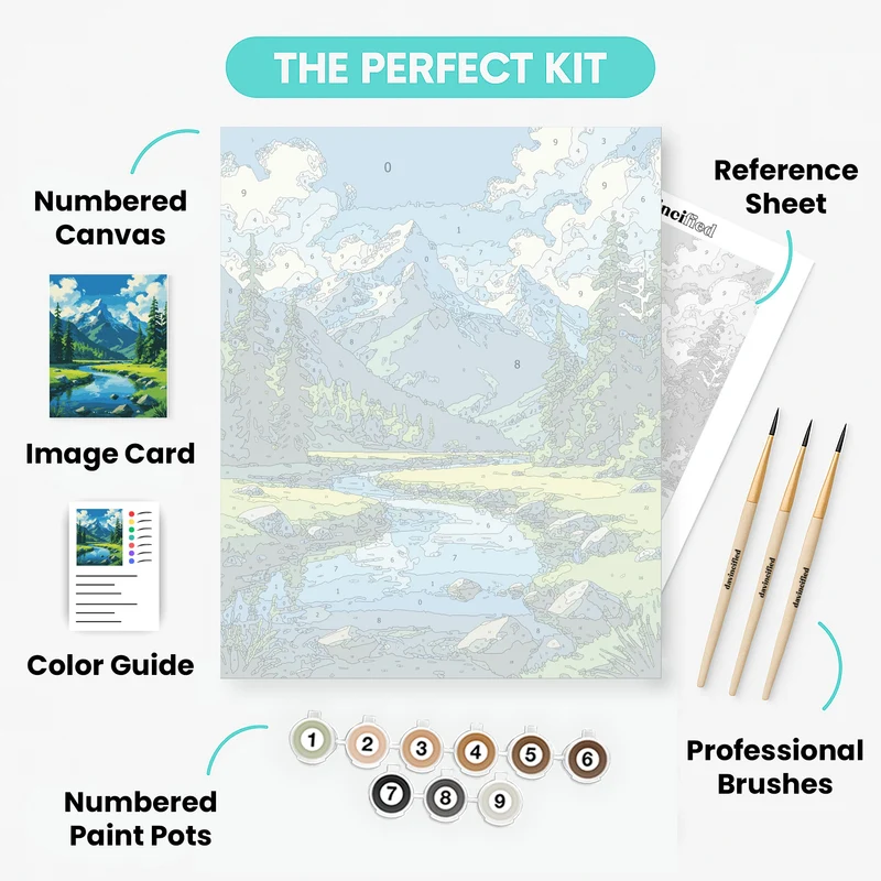 Mountain River Wilderness - Paint by Numbers Kit