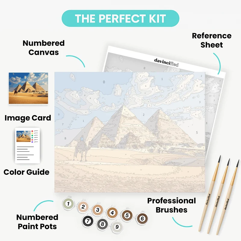 Egyptian Pyramids Desert Scene - Paint by Numbers Kit