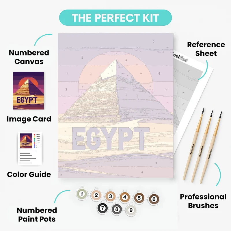 Ancient Egyptian Pyramid Sunset - Paint by Numbers Kit