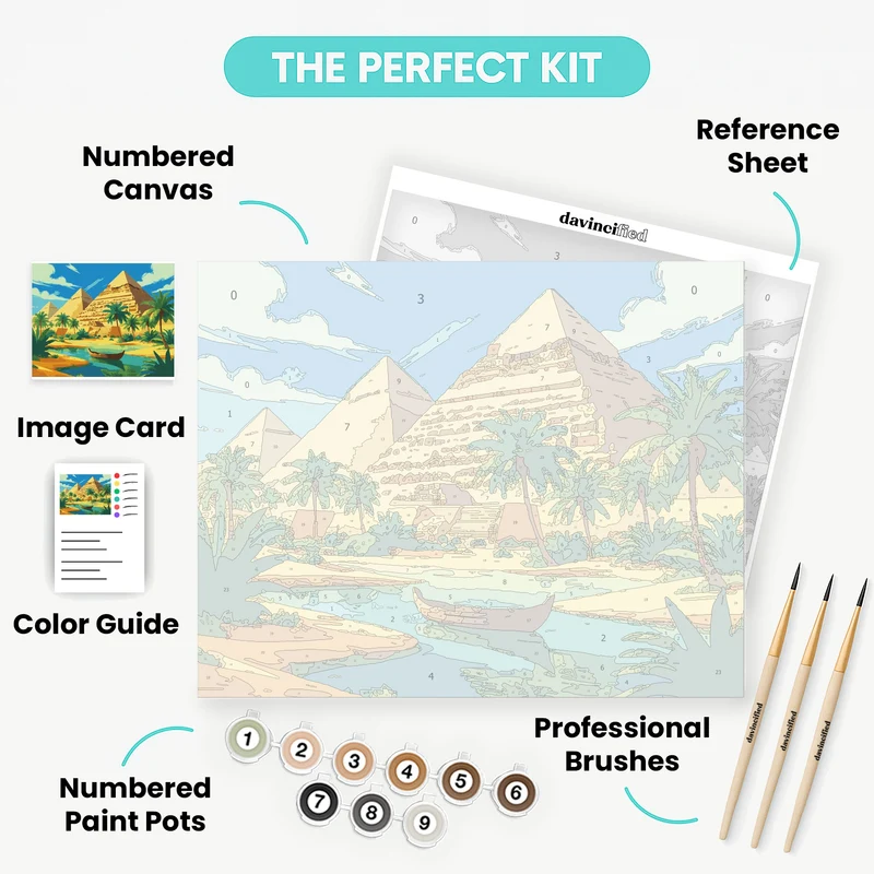 Egyptian Pyramids Oasis - Paint by Numbers Kit