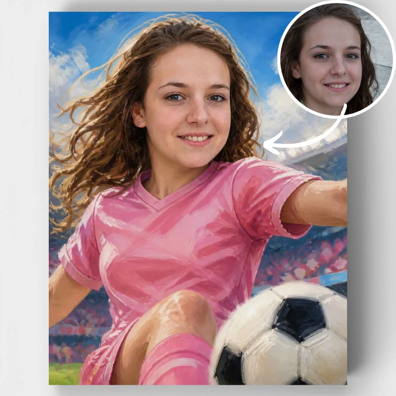 Girl Soccer Player - Custom Paint by Numbers Kit