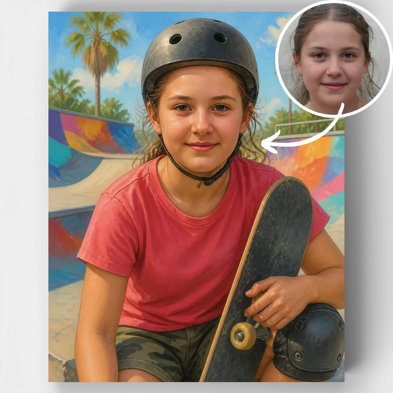 Skateboarding Adventure - Custom Paint by Numbers Kit