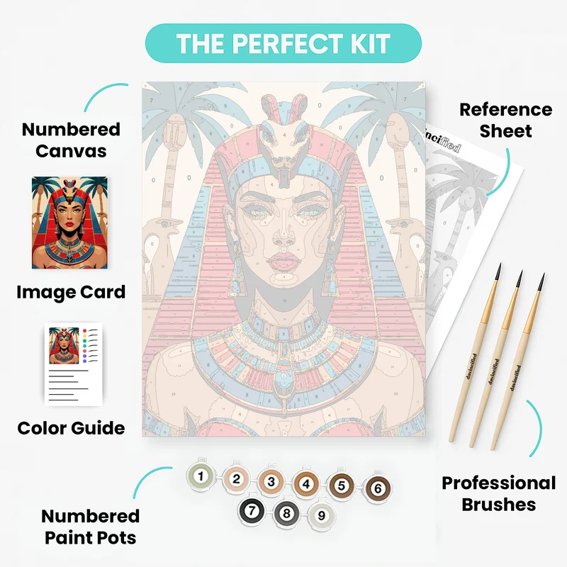 Egyptian Pharaoh Queen Portrait - Paint by Numbers Kit