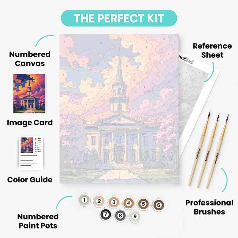 Cincinnati Church at Sunset - Paint by Numbers Kit