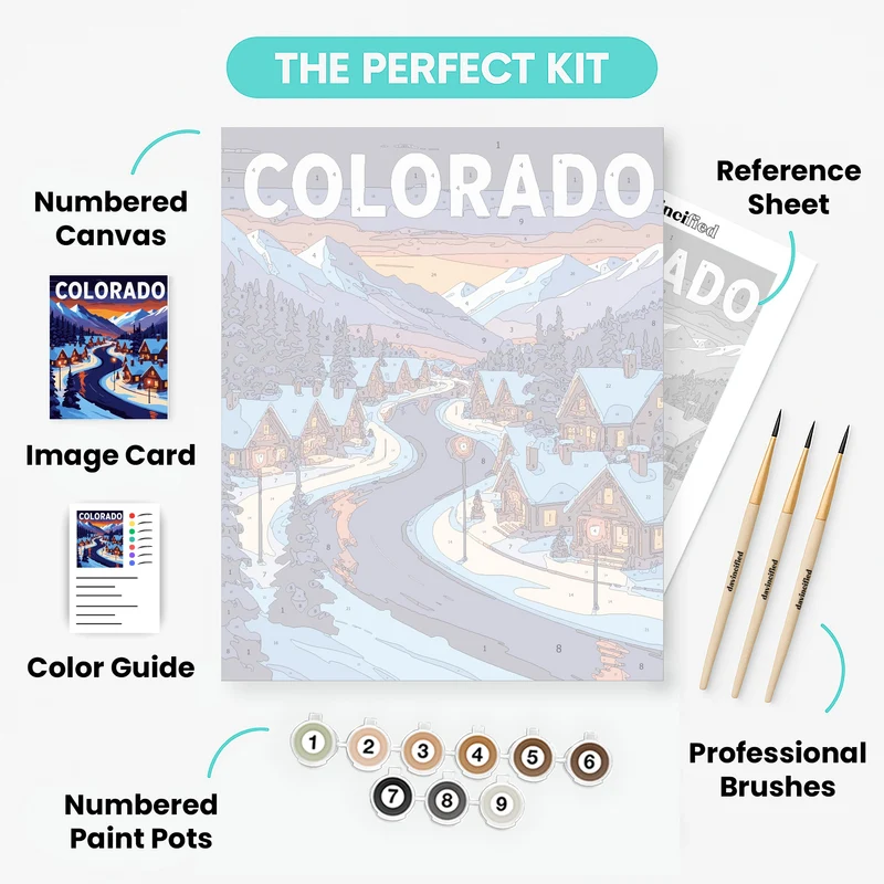 Colorado Winter Village - Paint by Numbers Kit
