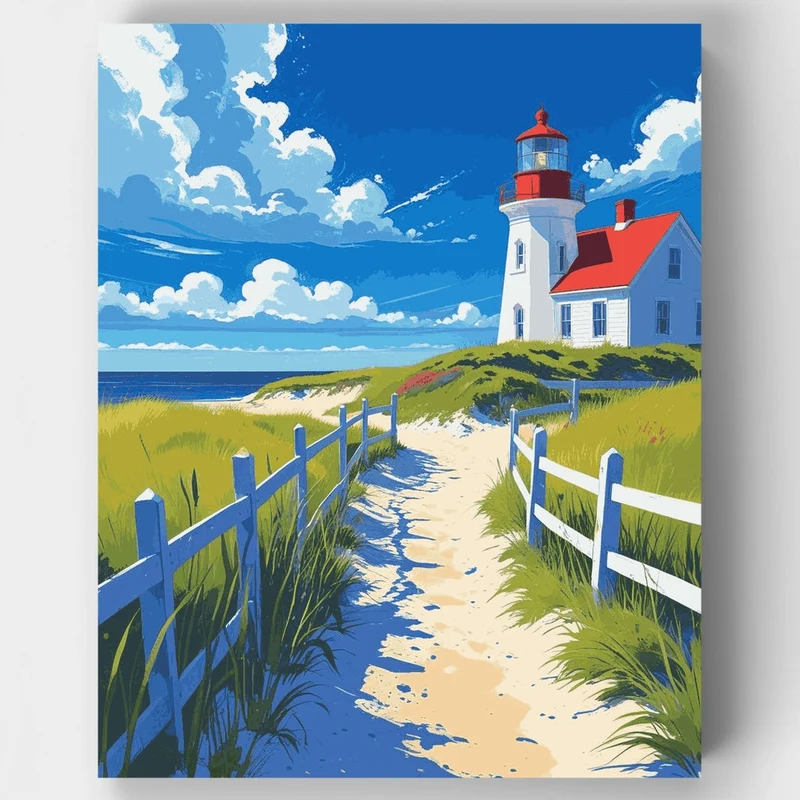 Cape Cod Lighthouse - Paint by Numbers Kit