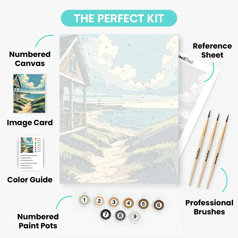 Cape Cod Coastal Cottage - Paint by Numbers Kit