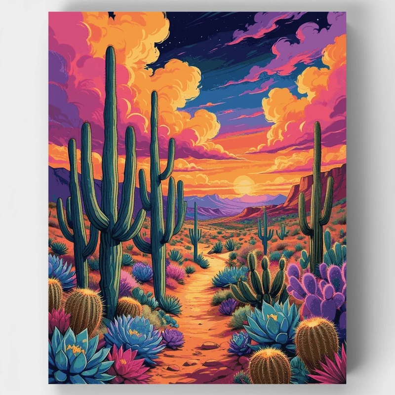 Arizona Desert Twilight Path - Paint by Numbers Kit