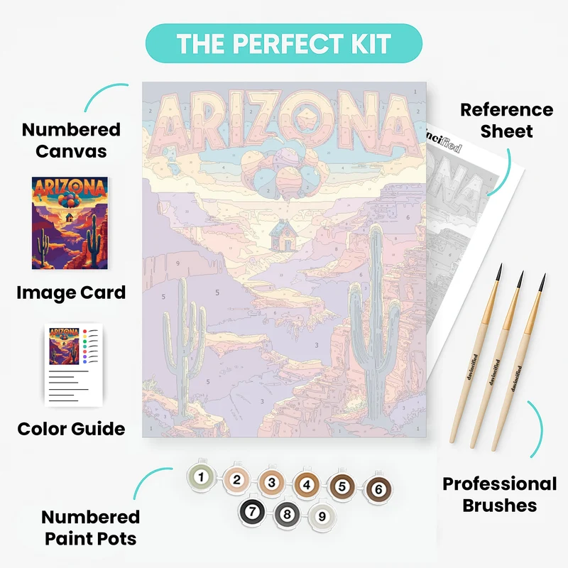 Arizona Grand Canyon Balloon House - Paint by Numbers Kit