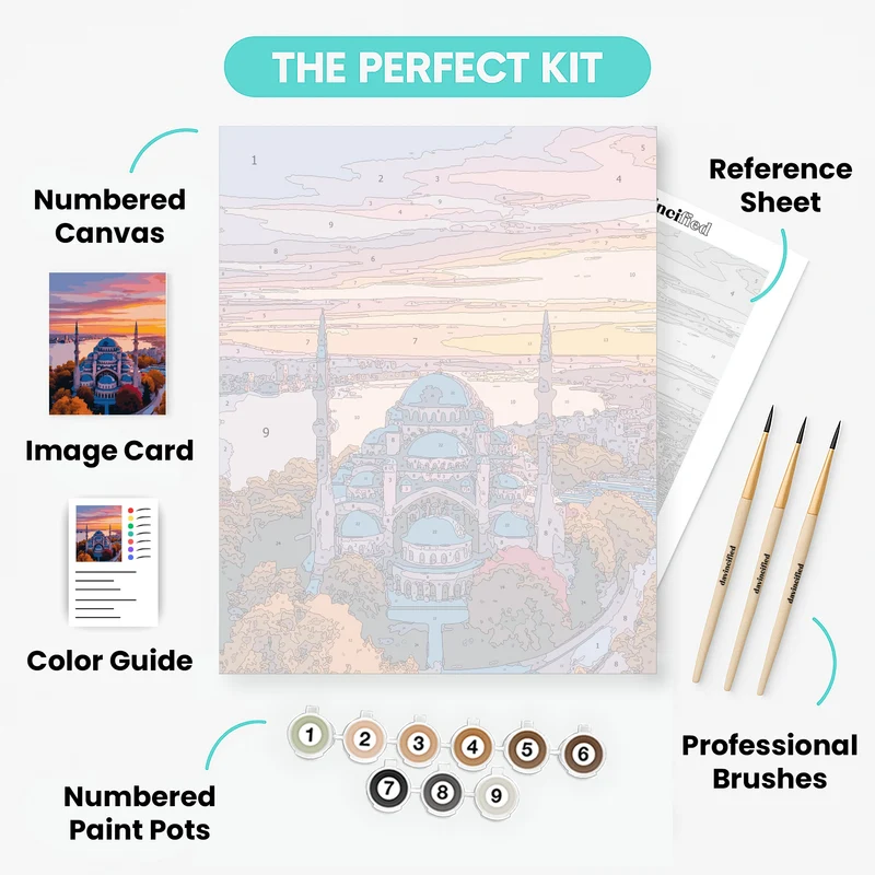 Istanbul Sunset Mosque - Paint by Numbers Kit