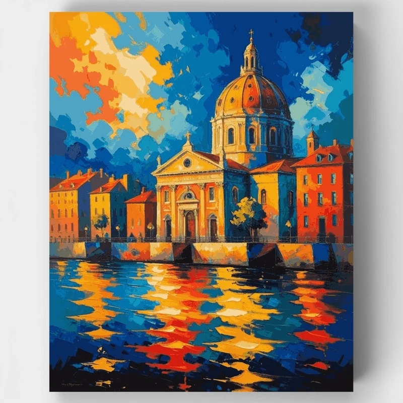 Budapest Domed Church at Sunset - Paint by Numbers Kit