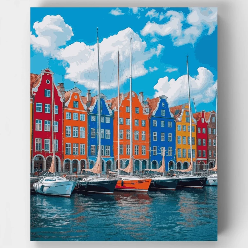 Copenhagen Nyhavn Harbor - Paint by Numbers Kit