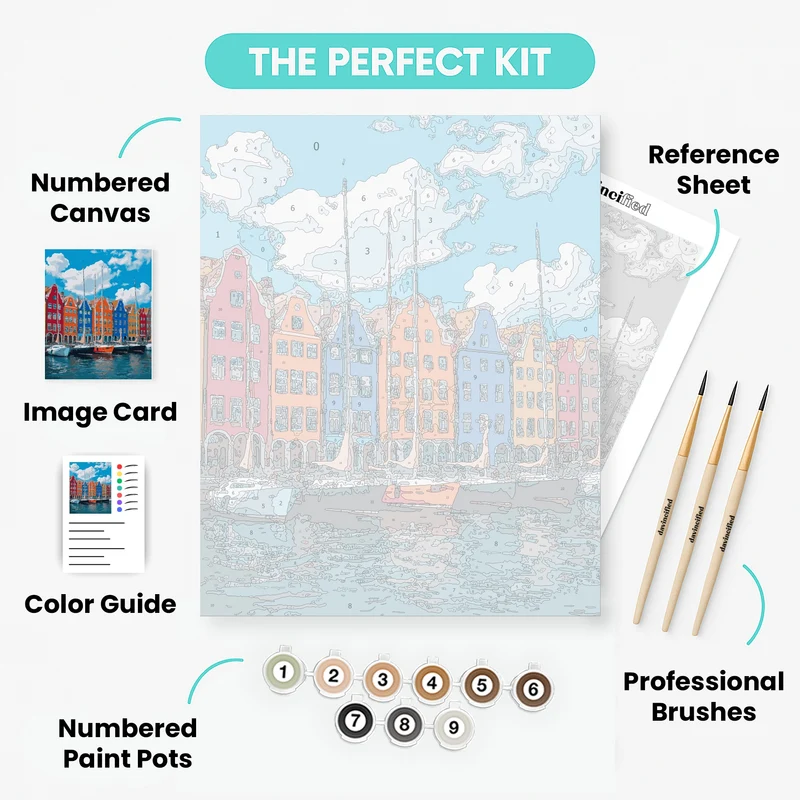 Copenhagen Nyhavn Harbor - Paint by Numbers Kit