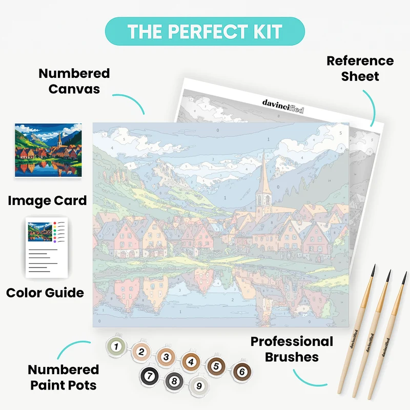 Alpine Village Reflections - Paint by Numbers Kit