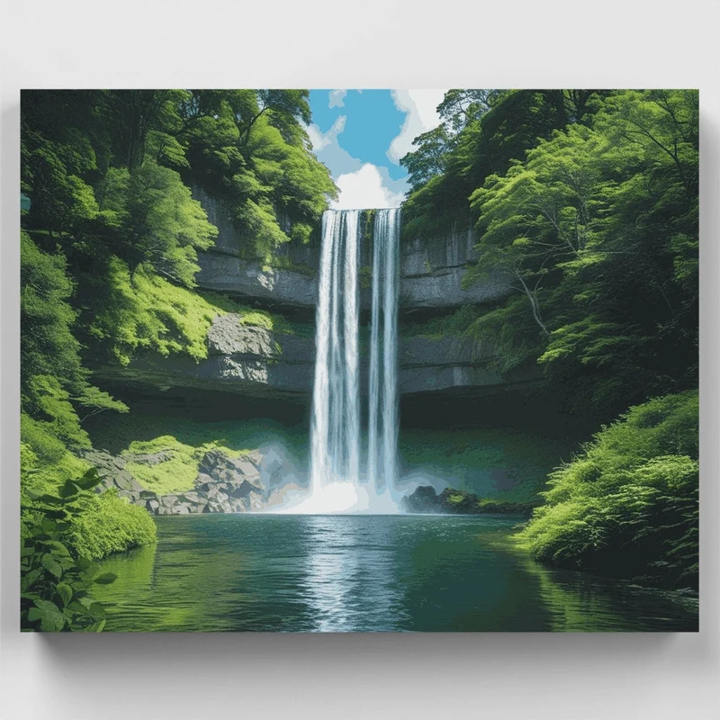 Emerald Forest Cascade - Paint by Numbers Kit