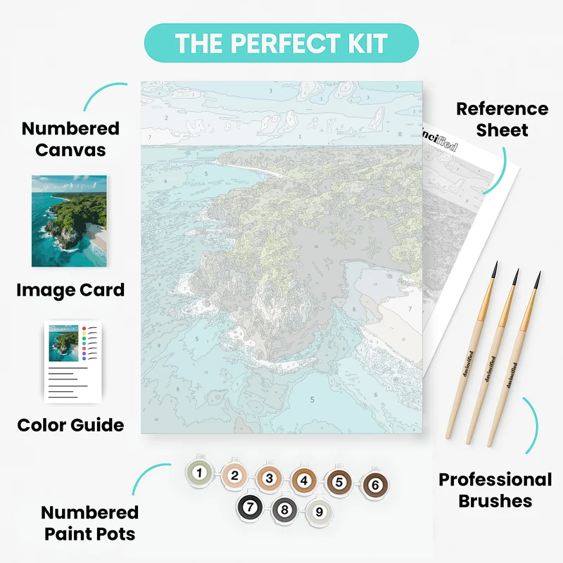 Tropical Paradise Coastline - Paint by Numbers Kit