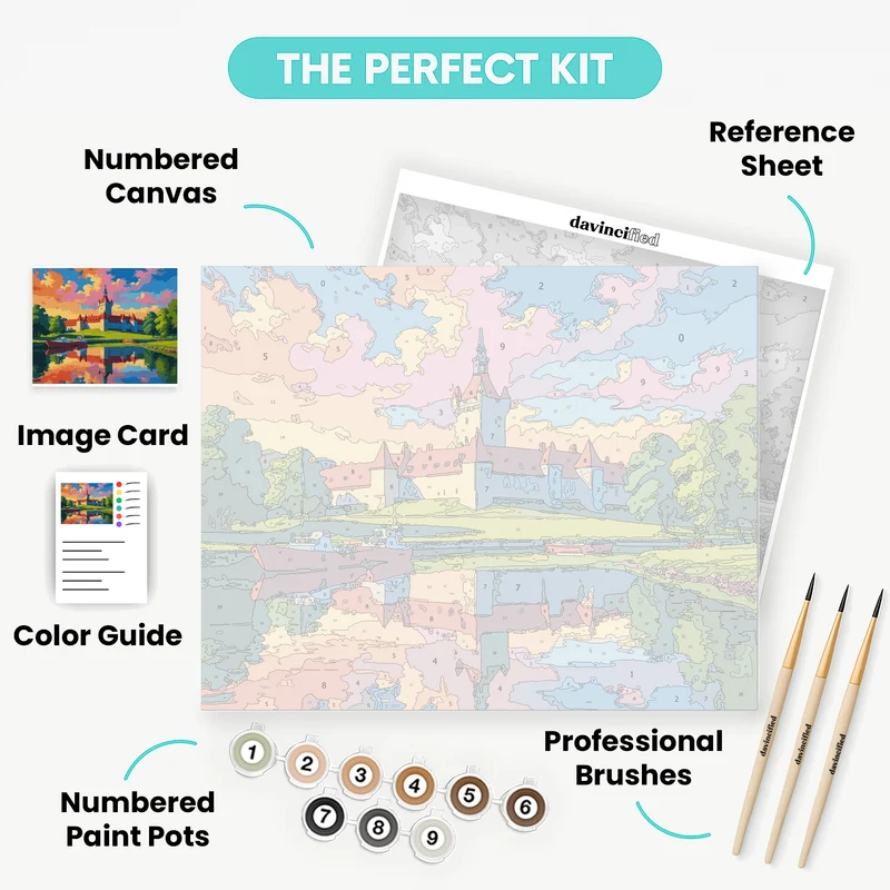 Majestic Castle Waterfront - Paint by Numbers Kit