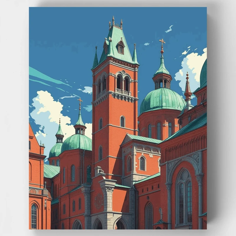Historic Cathedral Complex - Paint by Numbers Kit