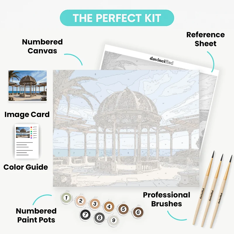 Elegant Seaside Pavilion - Paint by Numbers Kit