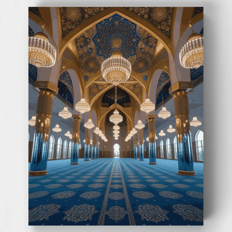Ornate Mosque Interior - Paint by Numbers Kit